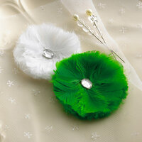 Websters Pages - A Botanical Christmas Collection - Feather Flowers and Pins