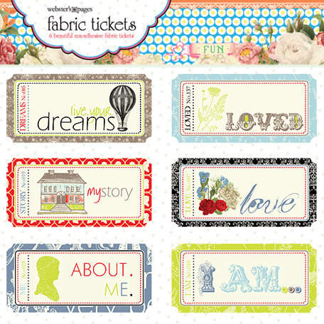 Websters Pages - All About Me Collection - Fabric Tickets