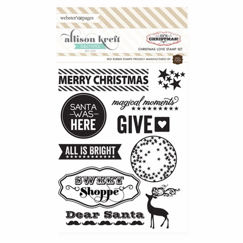 Websters Pages - Its Christmas Collection - Cling Mounted Rubber Stamp Set - Christmas Love