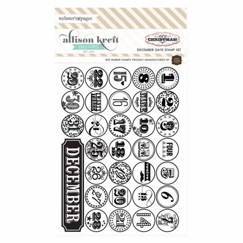 Websters Pages - Its Christmas Collection - Cling Mounted Rubber Stamp - December Days