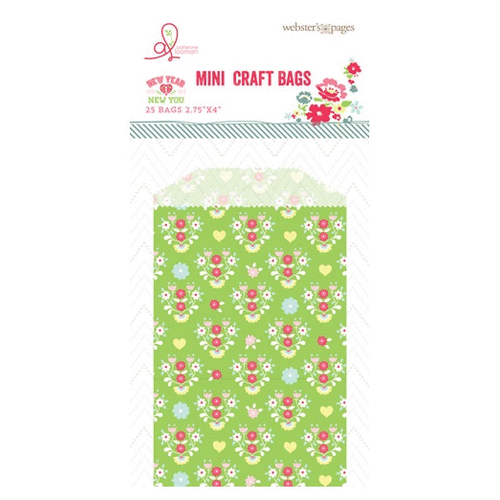 Websters Pages - New Year New You Collection - Mini Craft Bags - Green Floral