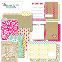 Websters Pages - Sweet Notes Collection - Mini Folders and Cards Set