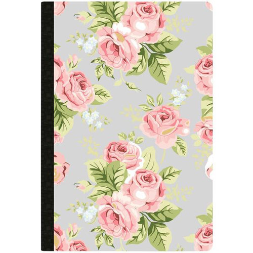 Websters Pages - Color Crush Collection - Composition Notebook - Grey Floral - Dot Grid