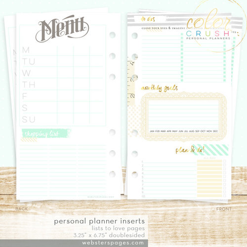 Websters Pages - Color Crush Collection - Personal Planner - Inserts - Lists to Love