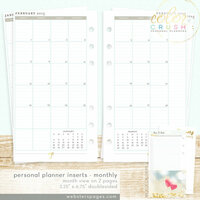 Websters Pages - Color Crush Collection - Personal Planner - Inserts - 18 Month - Month View Calendar - July 2015 to Dec. 2016