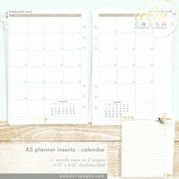 Websters Pages - Color Crush Collection - A5 Planner - Inserts - 18 Month - Month View Calendar - Oct. 2015 to Dec. 2016