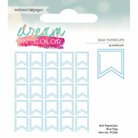 Websters Pages - Dream in Color Collection - Paperclips - Flag - Blue