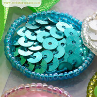 Websters Pages - New Beginnings Collection - Sequin Polka Dots - Blue