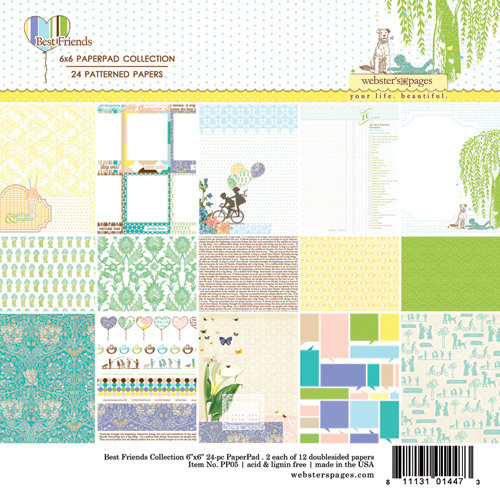 Websters Pages - Best Friends Collection - Petite Paper - 6 x 6 Paper Pack