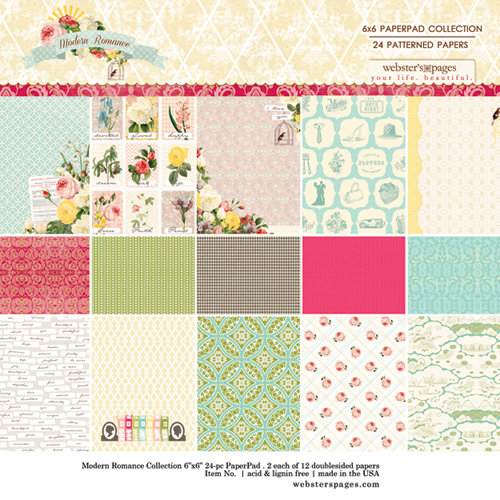 Websters Pages - Modern Romance Collection - 6 x 6 Paper Pad