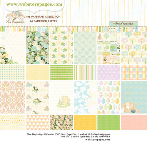 Websters Pages - New Beginnings Collection - 6 x 6 Paper Pad