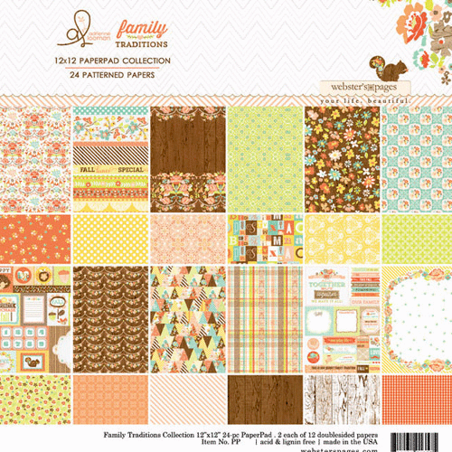 Websters Pages - Family Traditions Collection - 12 x 12 Paper Pad