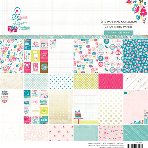 Websters Pages - Sweet Routine Collection - 12 x 12 Paper Pad