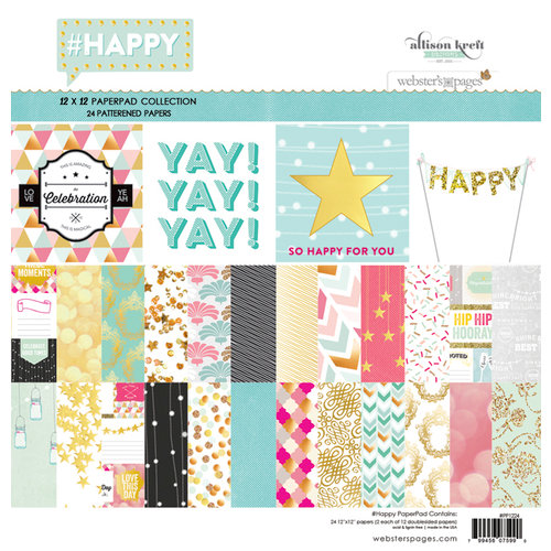 Websters Pages - Happy Collection - 12 x 12 Paper Pad