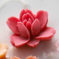 Websters Pages - Whimsies - Resin Embellishment Pieces - Lotus Flower Blooms - Rose