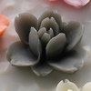 Websters Pages - Whimsies - Resin Embellishment Pieces - Lotus Flower Blooms - Gray