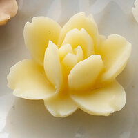 Websters Pages - Whimsies - Resin Embellishment Pieces - Lotus Flower Blooms - Cream