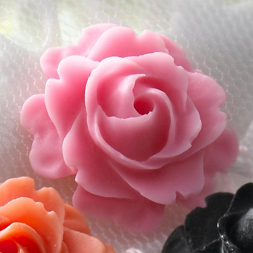 Websters Pages - Whimsies - Resin Embellishment Pieces - Roses in Bloom - Pink