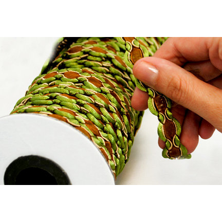 Websters Pages - Designer Ribbon - Green and Brown Twist - 30 Yards, CLEARANCE