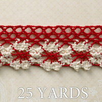 Websters Pages - Spring Market Collection - Designer Ribbon - Spring Red - 25 Yards