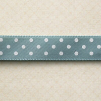 Websters Pages - Spring Market Collection - Designer Ribbon - Blue Polka - 25 Yards