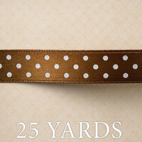 Websters Pages - Yacht Club Collection - Designer Ribbon - Brown Polka - 25 Yards