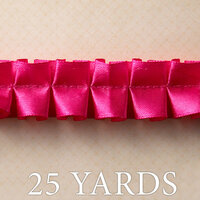Websters Pages - Trendsetter Collection - Designer Ribbon - Kiss Pink Ruffle - 25 Yards