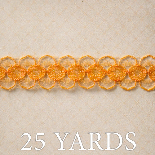 Websters Pages - Trendsetter Collection - Designer Ribbon - Orange Lace - 25 Yards