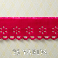 Websters Pages - Let's Celebrate Collection - Designer Ribbon - Scalloped Pink - 25 Yards