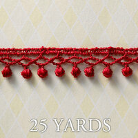 Websters Pages - All About Me Collection - Designer Ribbon - Simple Frill Red - 25 Yards