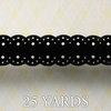 Websters Pages - All About Me Collection - Designer Ribbon - Pin Pattern Black - 25 Yards