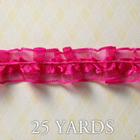 Websters Pages - Winter Fairy Tales Collection - Designer Ribbon - Frilly Pink Ruffle - 25 Yards