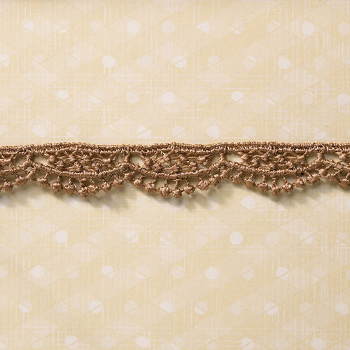 Websters Pages - Designer Ribbon - Taupe Drop Scallop - 25 Yards