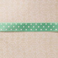 Websters Pages - Designer Ribbon - Blue Satin Polka - 25 Yards