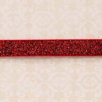 Websters Pages - Designer Ribbon - Velvet Red Sparkle - 25 Yards
