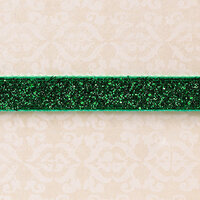 Websters Pages - Designer Ribbon - Velvet Green Sparkle - 25 Yards