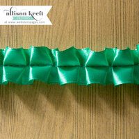 Websters Pages - Sweet Notes Collection - Designer Ribbon - Teal Ruffle - 25 Yards