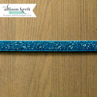 Websters Pages - Sweet Notes Collection - Designer Ribbon - Blue Velvet Sparkle - 25 Yards