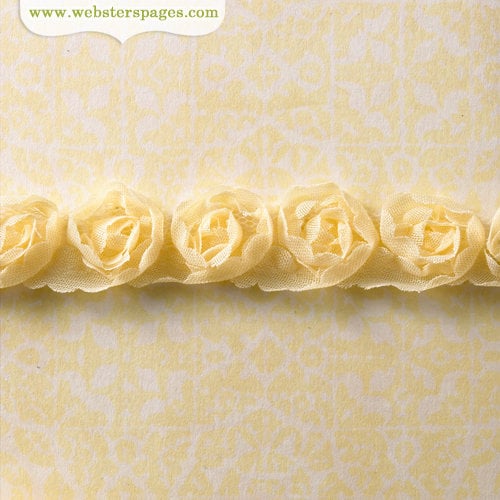 Websters Pages - Modern Romance Collection - Designer Ribbon - Butter Rosette - 25 Yards