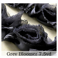 Websters Pages - Bloomers - Flower and Trim Ribbons - Grey - 7.5 Yards