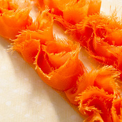 Websters Pages - Bloomers - Flower and Trim Ribbons - Orange Kiss - 7.5 Yards