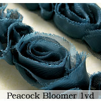 Websters Pages - Bloomers - Flower and Trim Ribbons - Peacock
