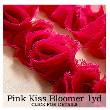 Websters Pages - Bloomers - Flower and Trim Ribbons - Pink Kiss
