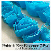 Websters Pages - Bloomers - Flower and Trim Ribbons - Robin's Egg - 7.5 Yards