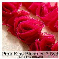 Websters Pages - Bloomers - Flower and Trim Ribbons - Kiss Pink - 7.5 Yards