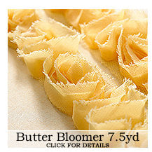 Websters Pages - Bloomers - Flower and Trim Ribbons - Butter - 7.5 Yards