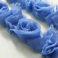 Websters Pages - Bloomers - Flower and Trim Ribbons - Blue