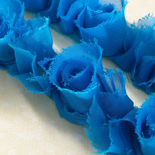 Websters Pages - Bloomers - Flower and Trim Ribbons - Beach Blue