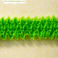 Websters Pages - Ruffled Bloomers - Flower and Trim Ribbons - Green - 25 Yards