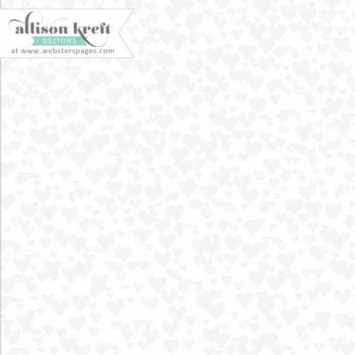 Websters Pages - Sprinkled with Love - 12 x 12 Transparency - Hearts - White